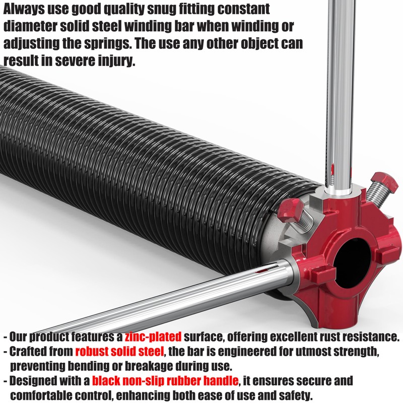 Blesseras Garage Door Torsion Spring Winding Bars with Non-Slip Handle,