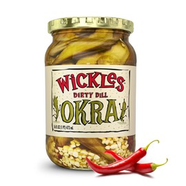 Wickles Pickles Dirty Dill Okra (6 Pack) - Dill Hot Pickled Okra - Extra Dirty, Super Spicy, Wickedly Delicious (16 oz. Jars)