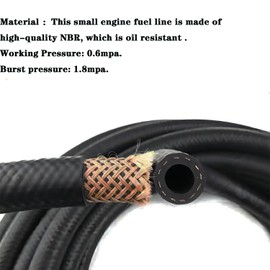 Fuel Line 10MM ID NBR Fuel Line Hose 6AN Push on Hose for Small Engine 10 Feet