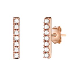 Glanzstücke München Women's Stud Earrings 925 Sterling Silver with White Zirconia, Silver, Cubic Zirconia