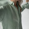 Seaside Tones Linen Striped Shirt - Green, S/M