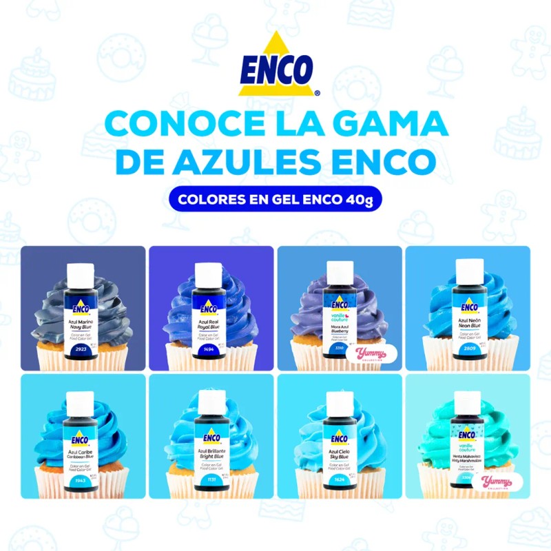 Colorante Gel Azul Real Enco 500g Merengue Fondan Repostería