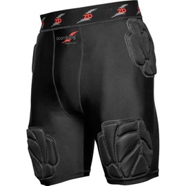 Zoombang Integrated Football Padded Compression Girdle, Titan Series with Dri-Lex Technology (Black, XL)