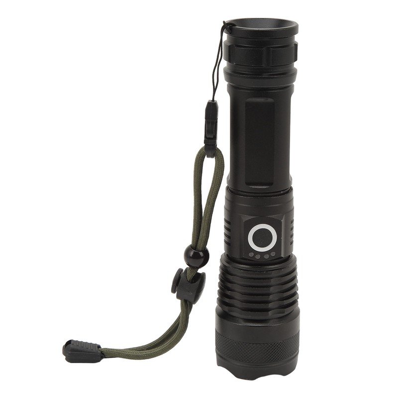 Strong Light Flashlight Aluminum Alloy USB Rechargeable Telescopic Zoom White