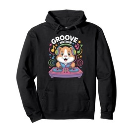 Groove Nation Dj Hamster Music Beat Fun Pullover Hoodie