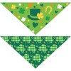 craspire 2 Sided Pack of 2 St. Patrick's Day Clover Dog Towel Green Leprechaun Dog Towel Spring Triangular Scarf for Medium and Large Dogs Reversible Cat Towel Adjustable Pet Bib