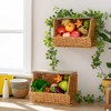 2 Tier Fruit Basket for Kitchen Counter Stackable Wall Mounted
