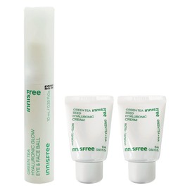 Innisfree Green Tea Hyaluronic Acid Glow Eye Face Ball 10mL+Hyaluronic Acid Cream 15mlx2 / 이니스프리 그린티 히알루론산 글로우 아이 페이스볼 10mL+히알루론산 크림15mlx2개