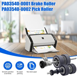 PA03540-0001 PA03540-0002 Brake and Pick Roller with Shaft for Fujitsu Fi-6130 Fi-6130Z Fi6130Z Fi-6140 Fi-6140Z Fi-6230 Fi-6230Z Fi-6240 Fi-6240Z Fi-6125 Fi6225 Fi-6225 Roller Kit (1)