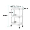 3 Tier Utility Rolling Cart with Handle, Multifunctional Storage Organizer
