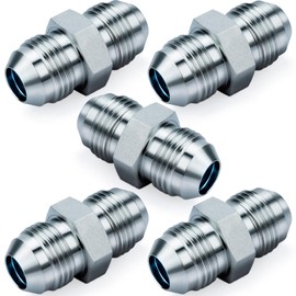 Straight Hydraulic Hose Adapter Fittings, 2403-06-06 3/8" Male JIC (9/16"-18 thread) x 3/8" Male JIC (9/16"-18 thread) SAE Connectors x 5 pack