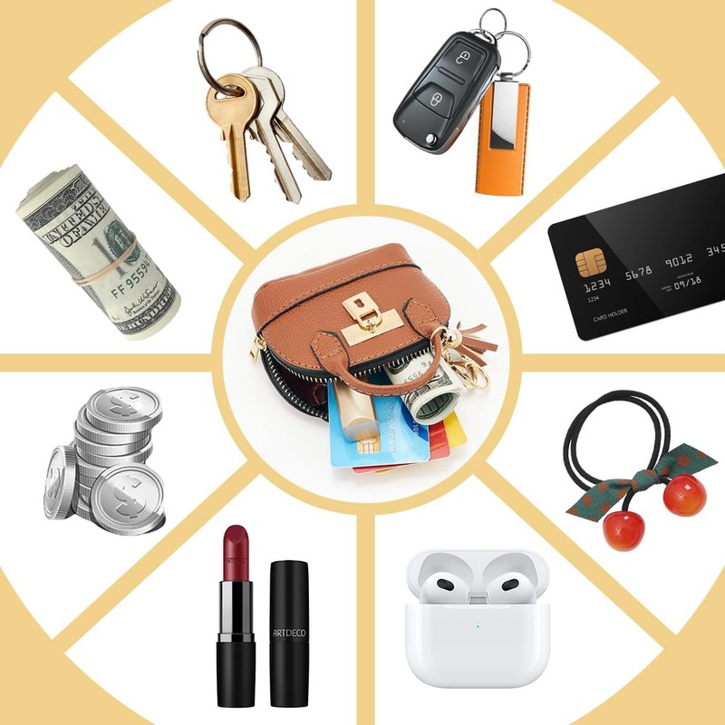 XFSRG Coin Purse Mini Handbag Keychain for Women Creative Keychain
