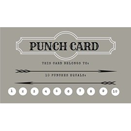 Elcer Loyalty Punch Cards - Incentive Loyalty Reward Cards Business Card Size 3.5 x 2 - Pack of 30