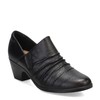 Clarks Collection Women's Emily 2 Cove Pump, Black Leather, 6