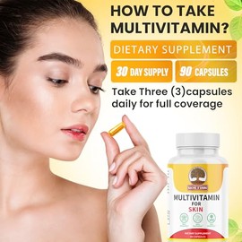 Racine D'ARBRE Suplemento multivitamínico para la piel – Ácido hialurónico, vitamina C, selenio, biotina, zinc y prolina – colágeno, hidratación y apo