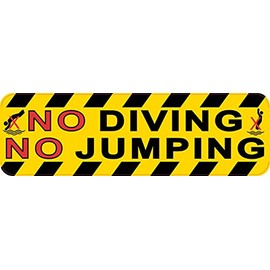 StickerTalk Symbol No Diving No Jumping Vinyl Sticker, 10 inches by 3 inches