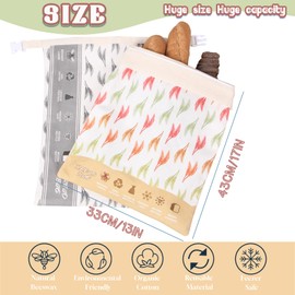 2 PCS Bread Bags for Homemade Bread - Reusable Bread Bag - Cotton Beeswax Bags for Bread，Environmentally Friendly Bread Bags Used to Keep Bread Fresh - Handmade bread storage bag - Food Storage Bag