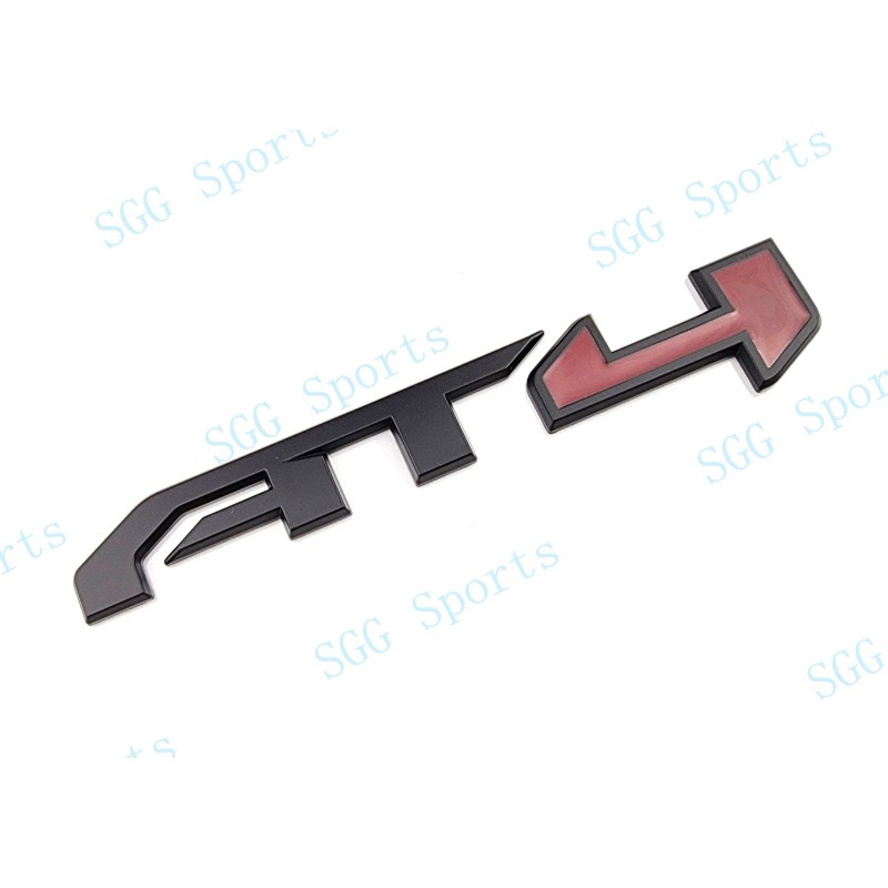 GMC 1PC Matte Black Red Rear Tailgate AT4 Emblem Badge