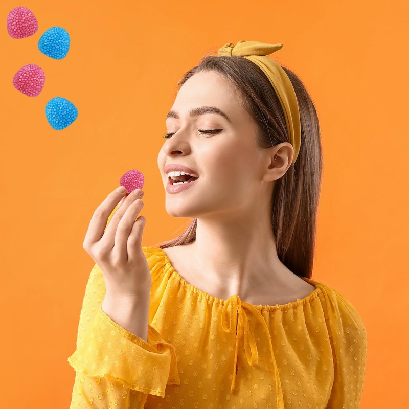 Fruidles Berry Gummy Candy, Nonpareils Coated (Blue & Pink Berry,