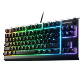 SteelSeries SteelSeries Apex 3 TKL RGB Gaming Keyboard C Tenkeyless Compact Form Factor - 8-Zone RGB Illumination C IP32 Water & Dust Resistant C Whisper Quiet Gaming Switch C Gaming Grade Anti-Ghosting,Black