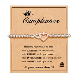 Pulseras Infinito para Mujer, Brazalete de Plata Joyeria para Mujer, Pulsera de Zirconia , Pulsera de cristal Ajustable, joyería de moda de lujo ligero para Mamá Esposa Cumpleaños Regalos (Plata)