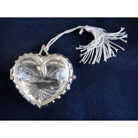 Lenox Pave Jewels Our First Christmas Czech Crystal Puffed Heart Box Ornament