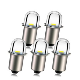 Ruiandsion Upgrade LED Flashlight Bulb 4.5V P13.5S Base Socket White LED Bulbs Replacement for Flashlight Torch Lights,Non-Polarity (Pack of 5)