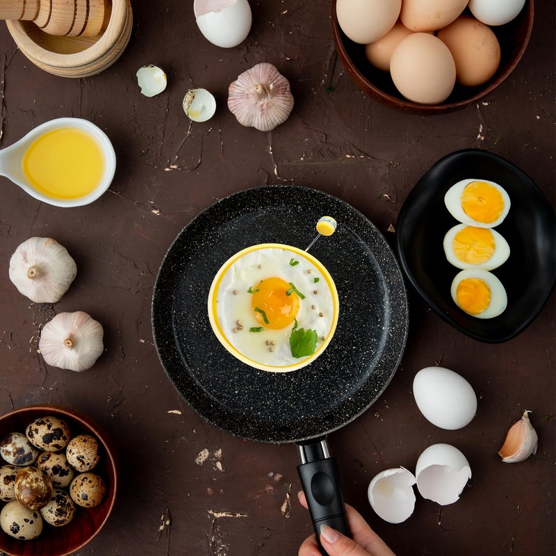 TEAONE Egg Mold, 4 PCS Egg Cooking Rings for Frying