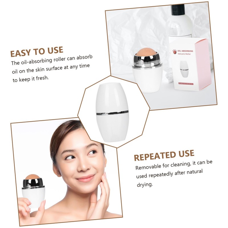 DOITOOL 2pcs Portable Oil Absorbing Roller Facial Oil Blotting for