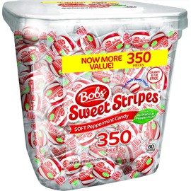 Bob's Mints 's Sweet Stripes Soft Peppermint Candy, 350 Count, 61.73 Ounces (2 Pack (350 Count))