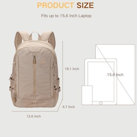 AOKING Large Travel Backpack for Women, Lightweight Laptop Commuter Backpack, Stylish Daypacks for Work, Mochilas De Mujer(Khaki)