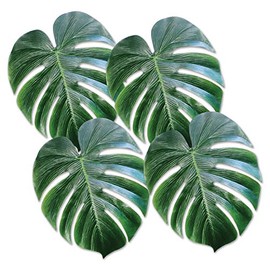 Beistle Palm Leaves Design Tropical Fabric, 1ct, Green