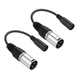 PNGKNYOCN 2A DC Power Cable,2 Pack DC 5.5 x 2.1mm Female to 3 pin XLR Male Power Adapter Cable,for Skateboard Bikes, Balance Bikes,Electric Bikes and More（15cm）