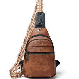 LATMAP Cross Body Bag Women Men Sling Bag Small Casual Rucksack Bag for Women PU Leather Fanny Pack Crossbody Travel Purse for Hiking Shopping