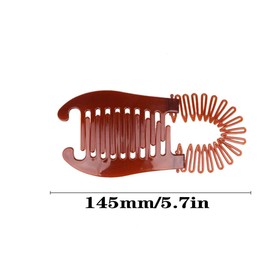 4Pcs Banana Hair Clip Elongated Interlocking Plastic Two Sides Hair Combs Hairpins Barrettes Accessories for Women Girls