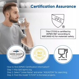 PurePlus 4 pcs 2.5" x 10" Whole House CTO Carbon Water Filter Cartridge Replacement