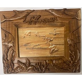 Koa Wood Handcrafted Picture Frame, HAWAII Design 4"x6"