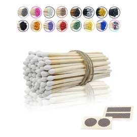 3” Inch Long Wooden Refill Matchsticks with Strike Stickers - Safety Matches Wholesale Bulk Loose by Chandler Studio (White, 50 Pieces)