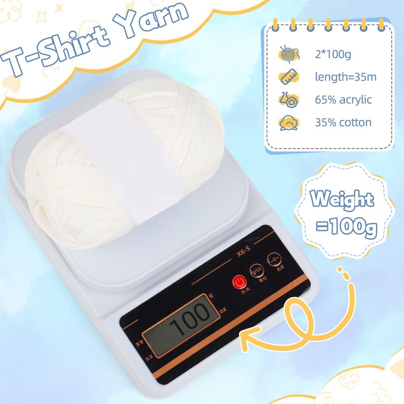 Aeelike T-Shirt Wool, Soft Knitting Yarn, Wool for Crochet, Baskets,
