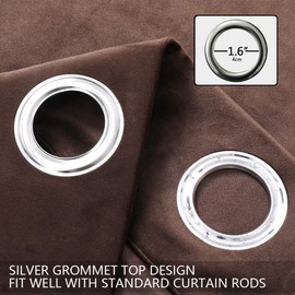 SPXTEX Brown Velvet Blackout Curtains 84 Inch Long Light Blocking Grommet Thermal Velvet Curtain Panels Set of 2 for Bedroom
