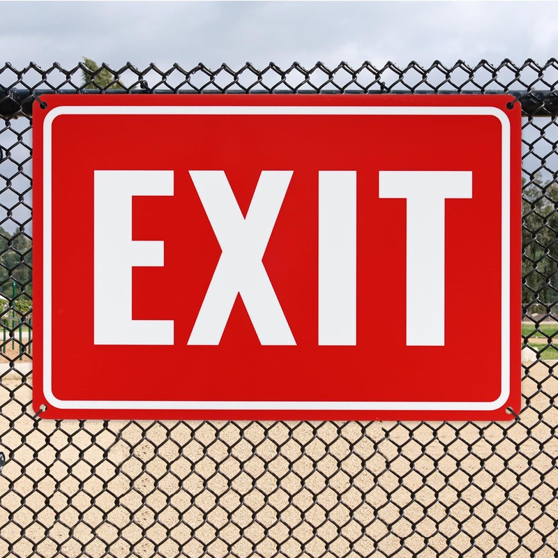 M METERXITY 1-Pack Exit Sign 12x8 Inch Aluminum Reflective Enter