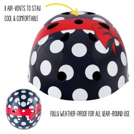 Hornit Kids Bike Helmet | Kids Helmet | Child Bike Helmet | Bike, Skateboard, Skating & Scooter Helmet | BMX Helmet Kids | Toddler Bike Helmet | Multi-sport Helmet | (Small, Polka Dot)