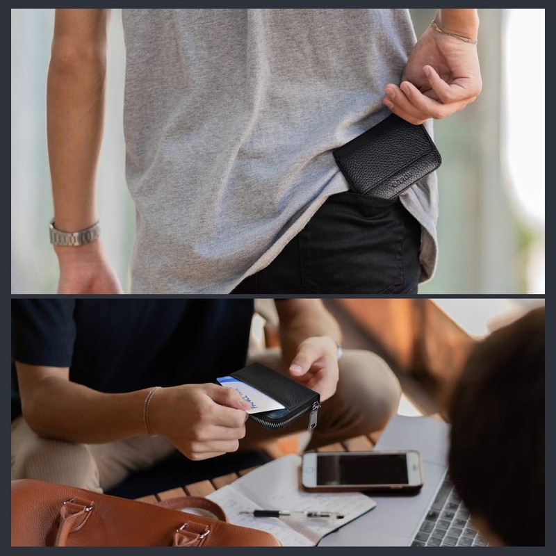 Men’s Small Coin Wallet, Coin Case, Card Case, Genuine Leather,