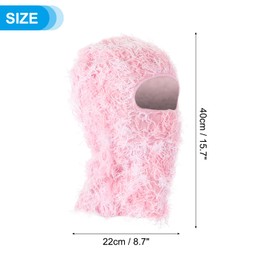 PATIKIL Distressed Sturmhaube, Skimaske, Sturmhaube, Camouflage, gestrickte Gesichtsmaske, winddicht, Vollgesichtsabdeckung für Damen und Herren, Outdoor-Sport, Rosa/Weiß, rosa/weiß, 1