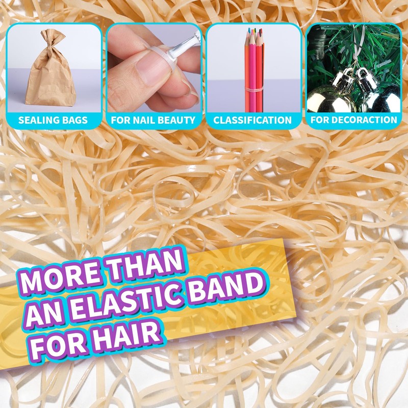 Teenitor Hair Tie, Elastics for Hair, 300pcs, Beige