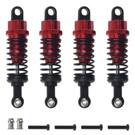4Pcs RC Shock Absorber Damper 55mm Shocks Assembled Compatible with WLtoys A959 969 A979 K929 1/18 RC Car (Red)