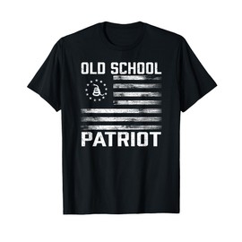Old School Patriot - Patriotic Gadsden and Betsy Ross Flag T-Shirt