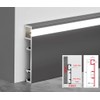 DGLILUAN 3.3ft/1m LED Aluminum Grey Skirting Baseboards, LED Strip Light