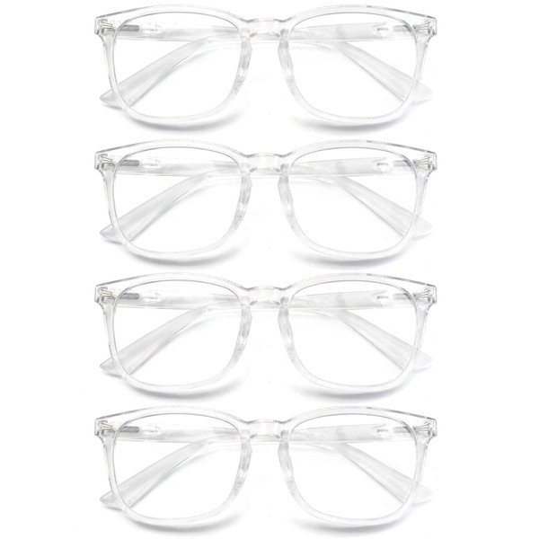 HAPJOYS Clear Reading Glasses Women Blue Light Blocking Readers +1.25