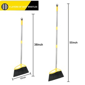 Soft Bristles Broom Indoor Angle Broom with Long Handle Soft Floor Sweeping Brooms Kitchen Broom